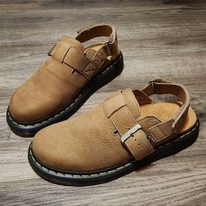 Dr. Martens Jorge II Tan Leather Backstrap Clogs